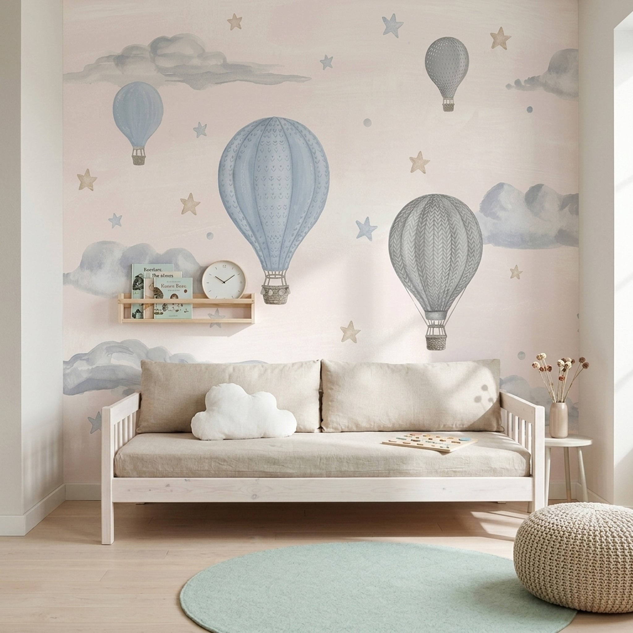 White Background Wallpaper Minimal Nursery Removable Watercolor Wall Decor
