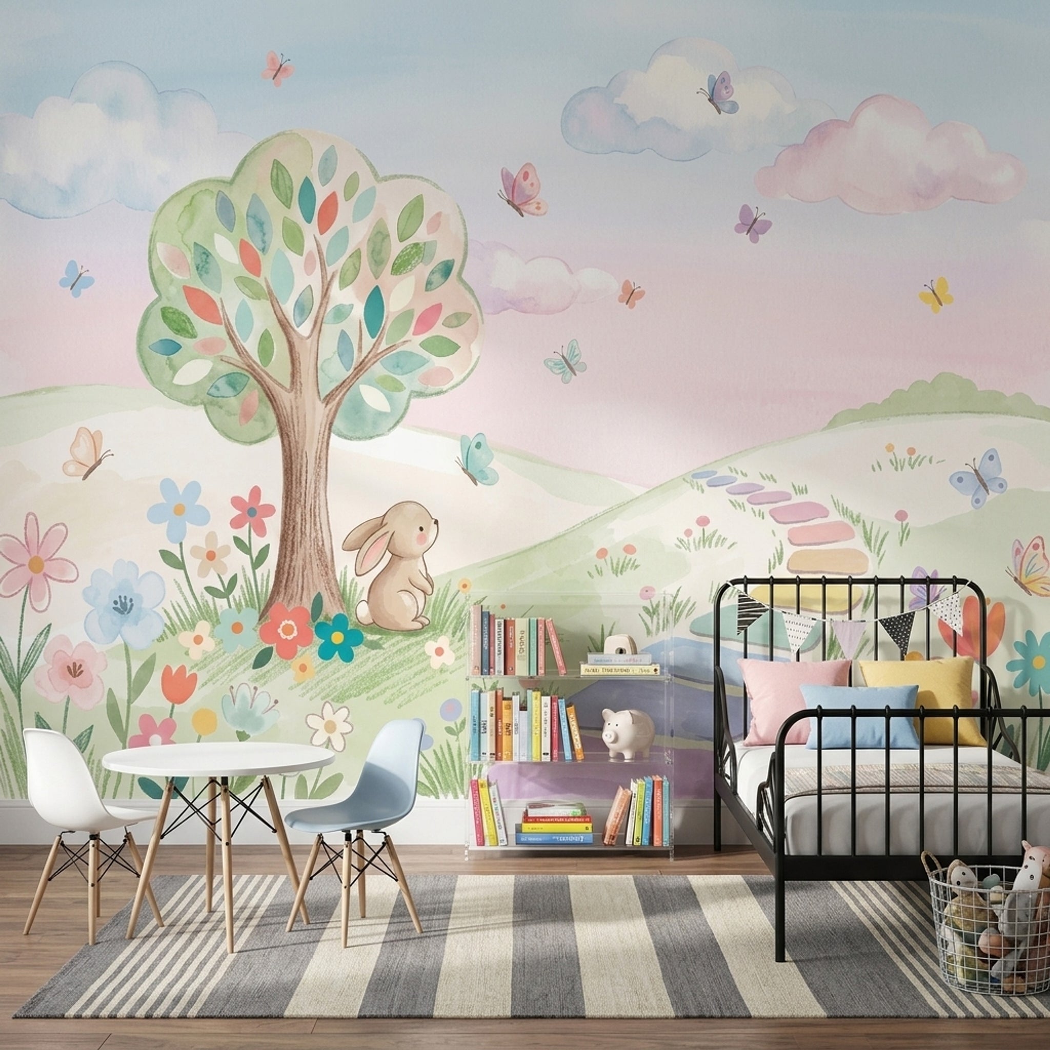 Watercolor Texture Wallpaper Pastel Removable Wall Decor