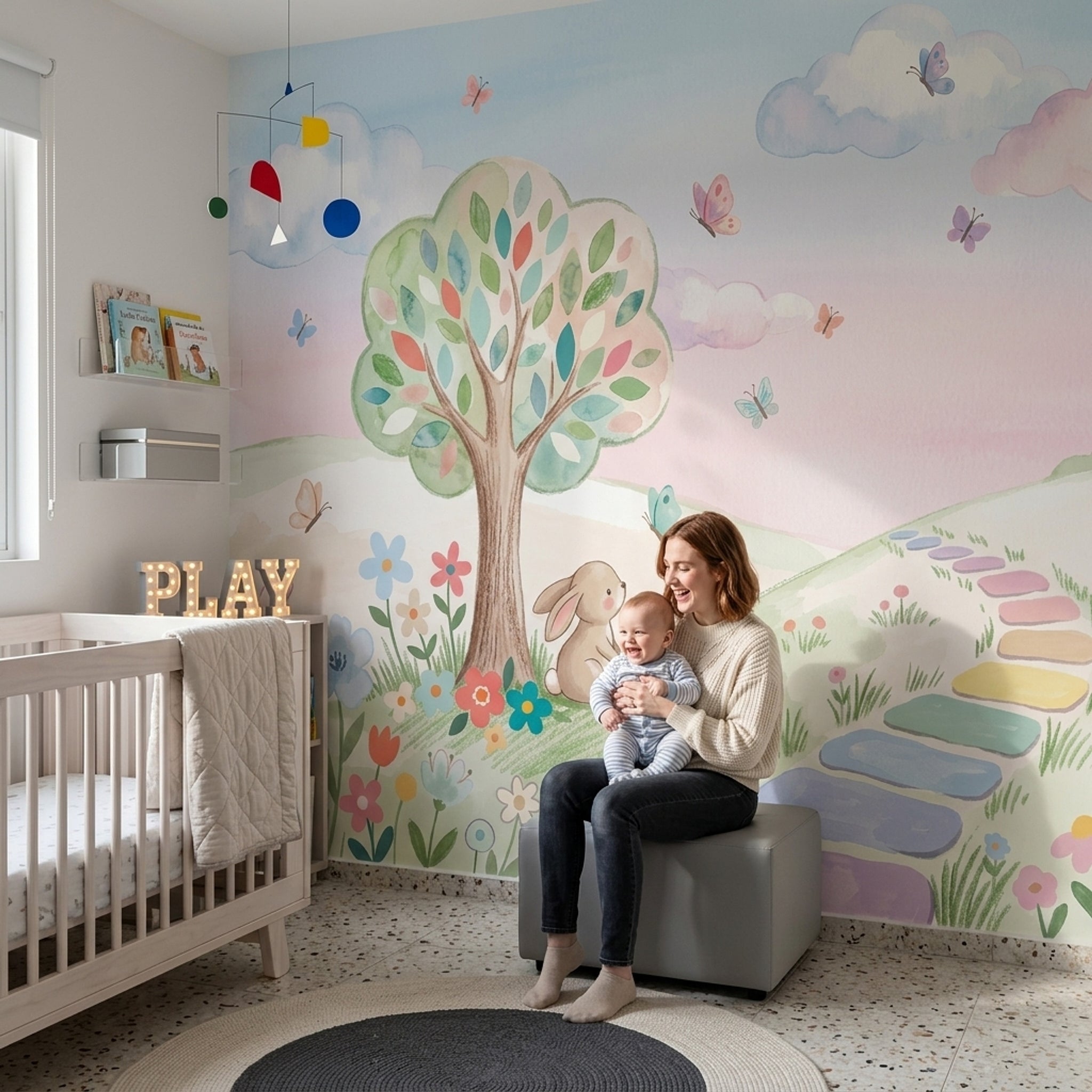 Watercolor Texture Wallpaper Pastel Removable Wall Decor