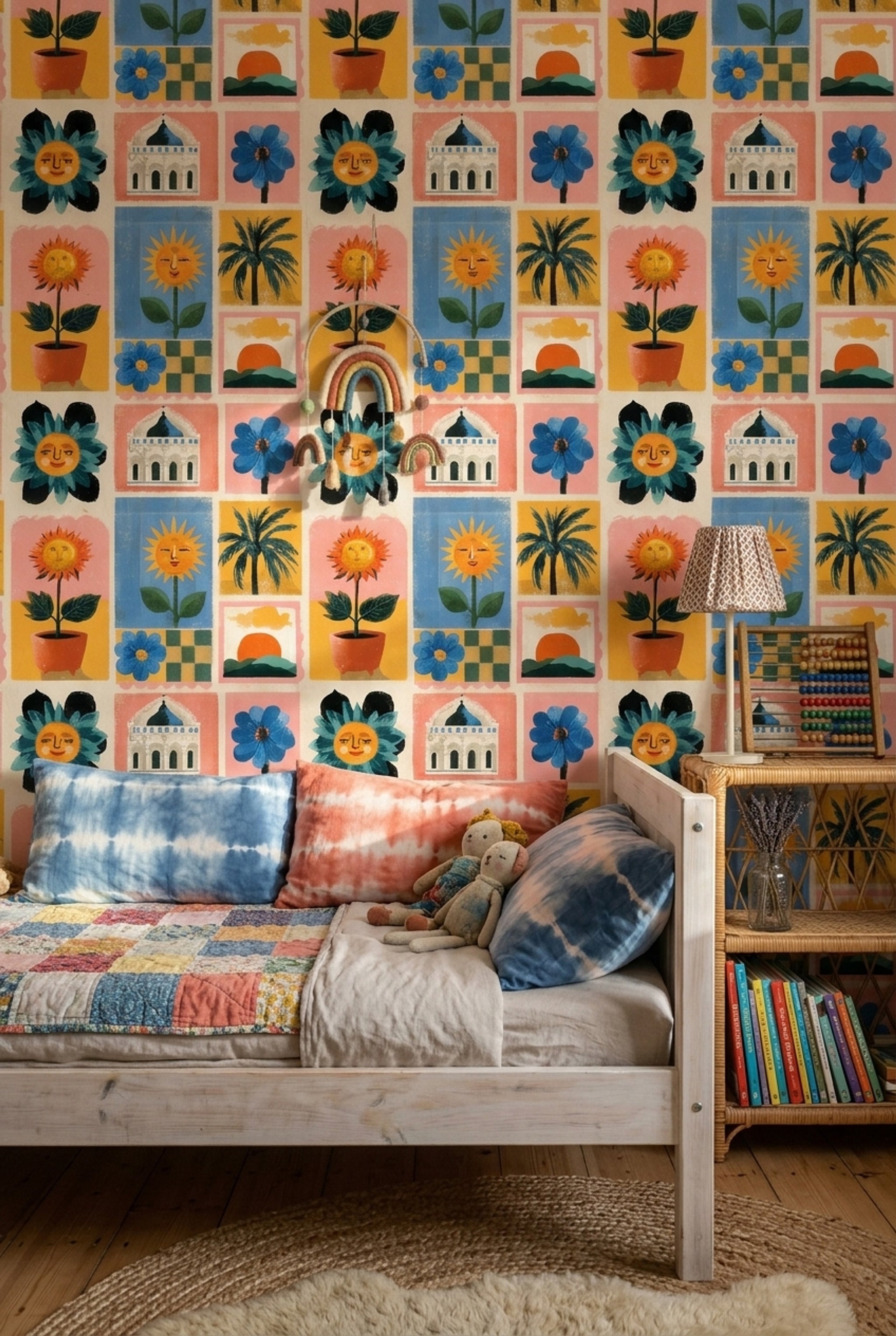 Tree Silhouette Wallpaper Sunset Palm Decorative Mural