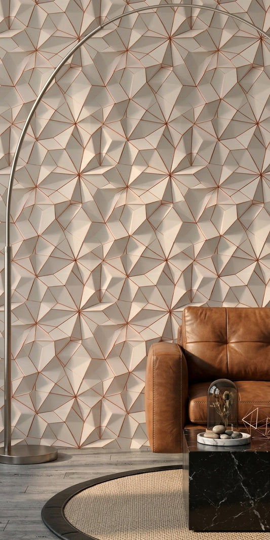 Geometric Wallpaper 3D Faceted Removable Low Poly Wall Decor