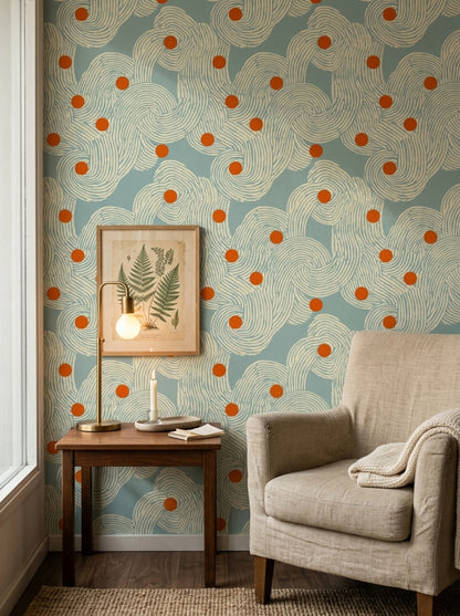 Mid Century Modern Wallpaper Retro Abstract Removable Wall Decor