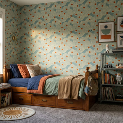 Mid Century Modern Wallpaper Retro Abstract Removable Wall Decor