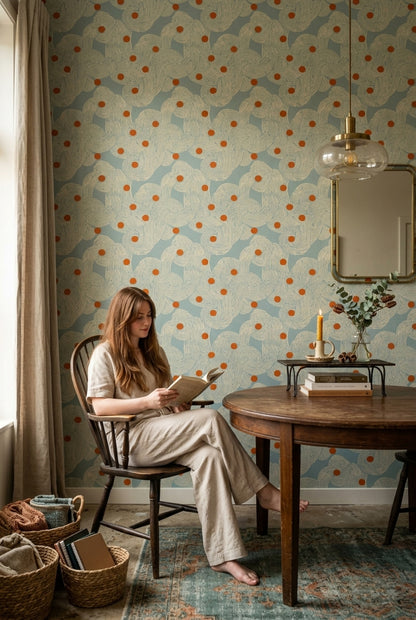Mid Century Modern Wallpaper Retro Abstract Removable Wall Decor