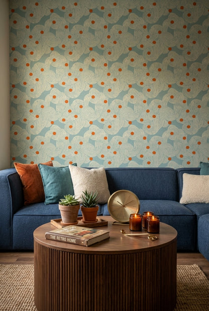 Mid Century Modern Wallpaper Retro Abstract Removable Wall Decor