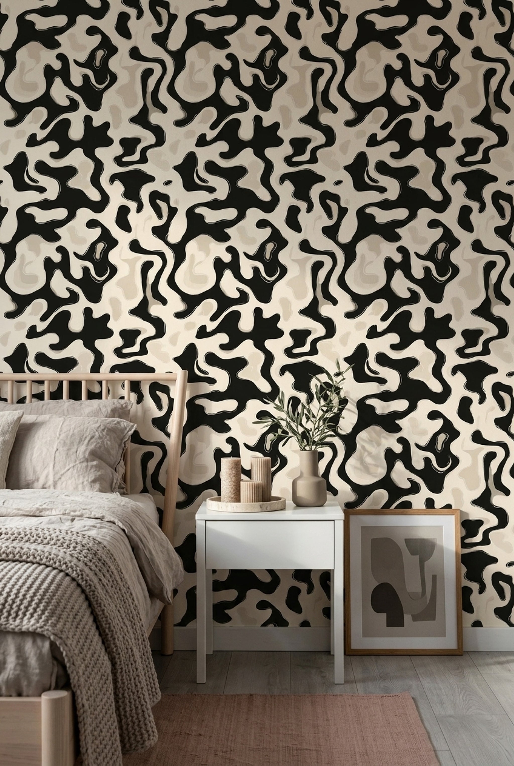 Cowhide Wallpaper Abstract Animal Print Decorative Mural