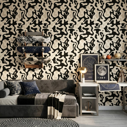 Cowhide Wallpaper Abstract Animal Print Decorative Mural
