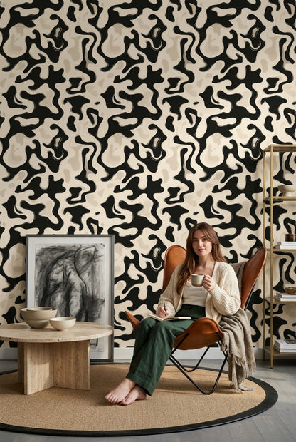 Cowhide Wallpaper Abstract Animal Print Decorative Mural