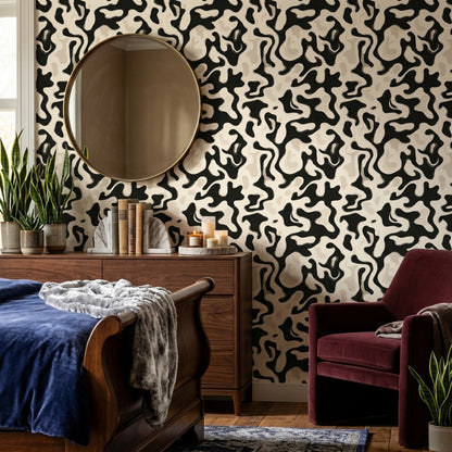 Cowhide Wallpaper Abstract Animal Print Decorative Mural