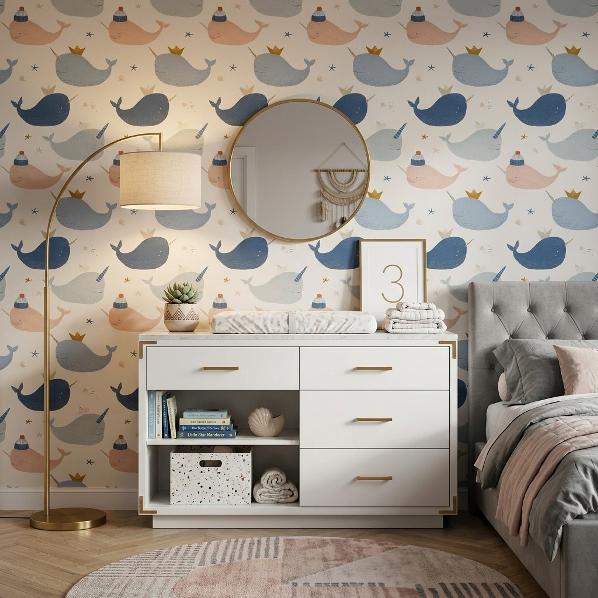 Narwhal Wallpaper Whale Underwater Removable Wall Decor