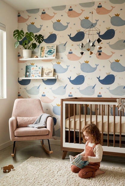 Narwhal Wallpaper Whale Underwater Removable Wall Decor