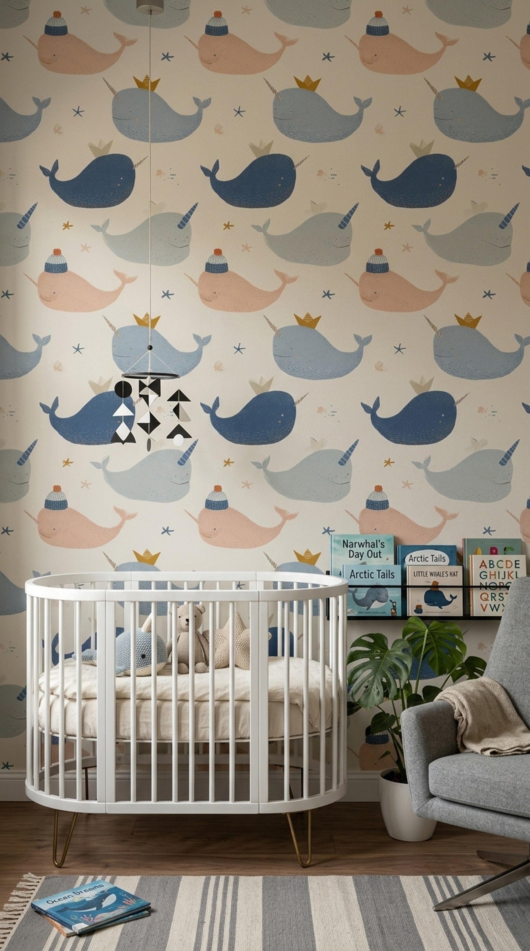 Narwhal Wallpaper Whale Underwater Removable Wall Decor