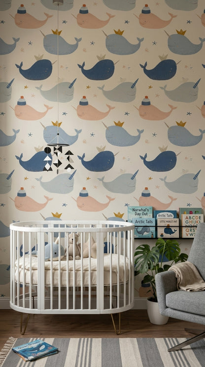 Narwhal Wallpaper Whale Underwater Removable Wall Decor