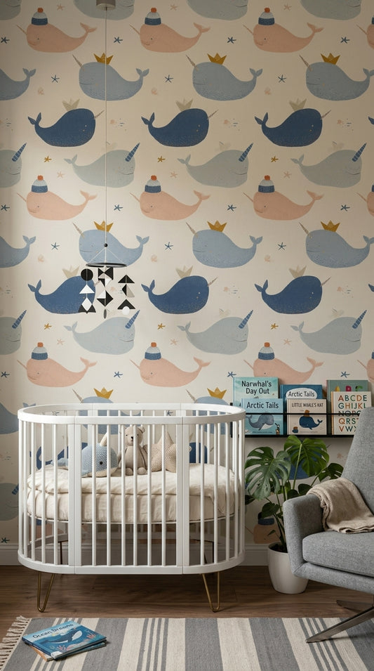 Narwhal Wallpaper Whale Underwater Removable Wall Decor