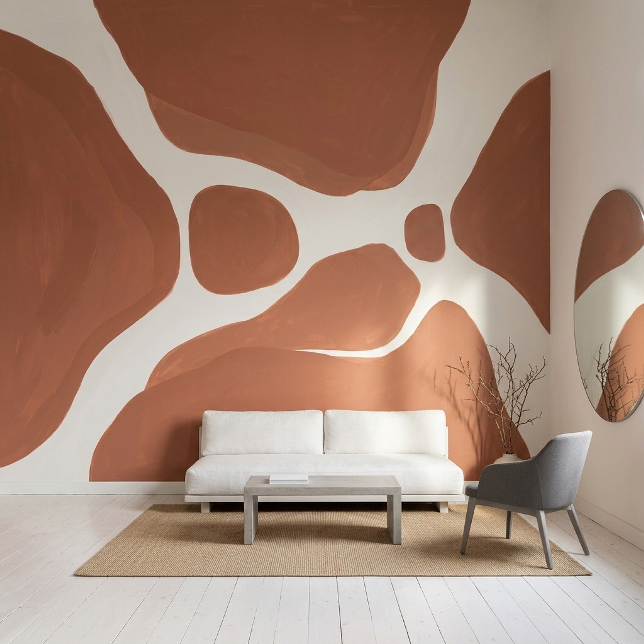 White Background Wallpaper Neutral Minimal Wall Mural