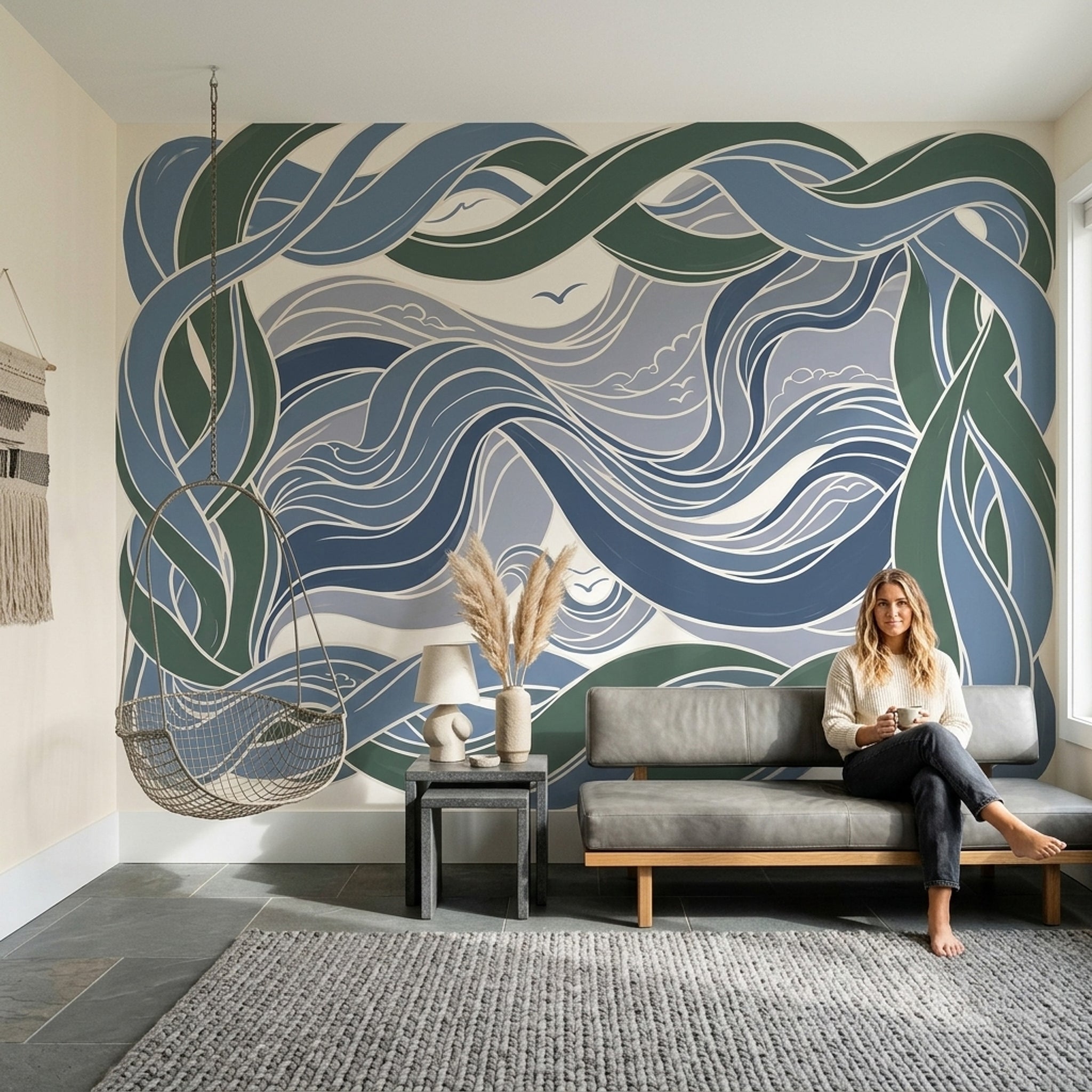 Bright Background Wallpaper Airy Calming Wall Mural