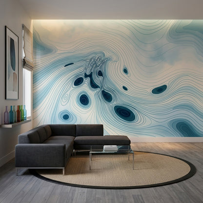 Topographic Lines Wallpaper Contour Map Gradient Removable Wall Decor