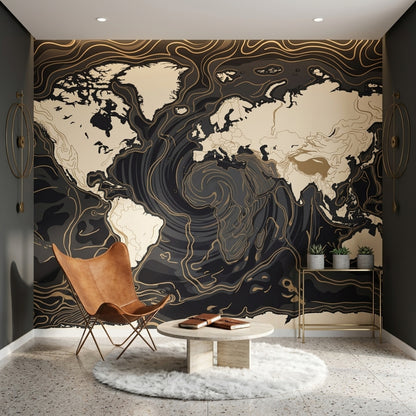 World Map Wallpaper Global Map Travel Map Removable Wall Decor
