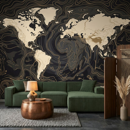 World Map Wallpaper Global Map Travel Map Removable Wall Decor
