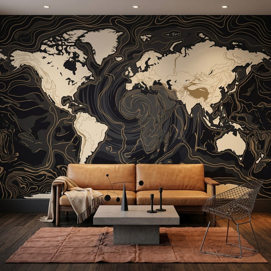 World Map Wallpaper Global Map Travel Map Removable Wall Decor