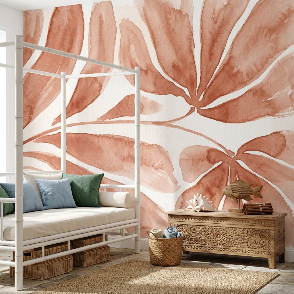 Watercolor Wallpaper Tropical Leaves Botanical Wall Mural