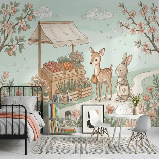 Pastel Garden Wallpaper Floral Border Spring Blossoms Removable Wall Decor