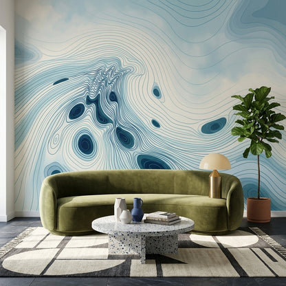 Topographic Lines Wallpaper Contour Map Gradient Removable Wall Decor