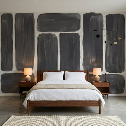 Geometric Blocks Wallpaper Rounded Rectangles Removable Brushstroke Texture Wall Decor