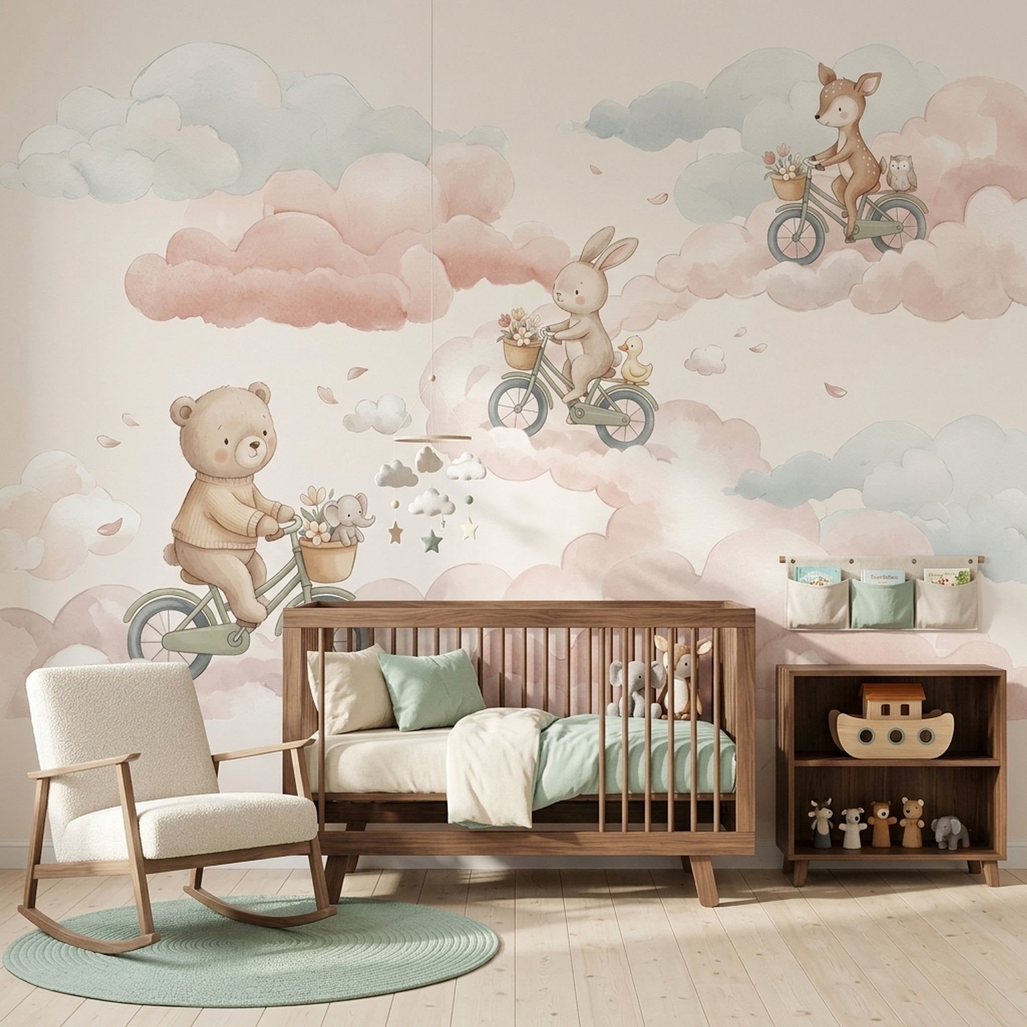 White Background Wallpaper Nursery Kids Room Wall Mural