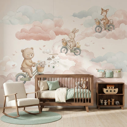 White Background Wallpaper Nursery Kids Room Wall Mural