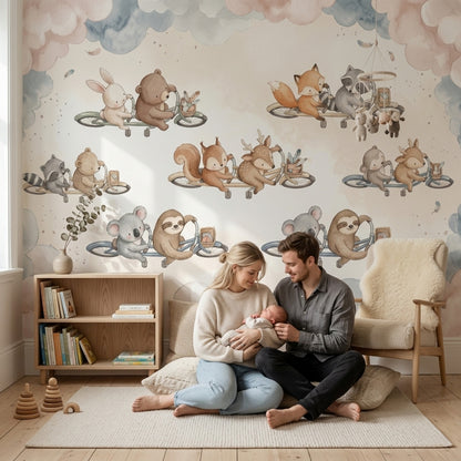 White Background Wallpaper Nursery Removable Kids Wall Decor
