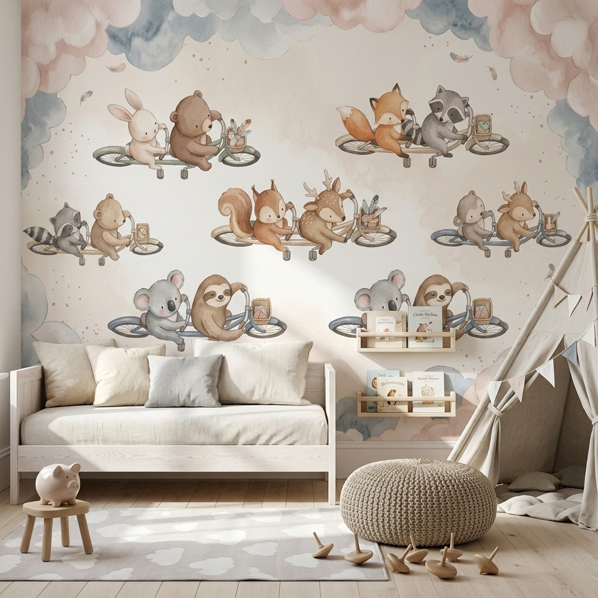 White Background Wallpaper Nursery Removable Kids Wall Decor