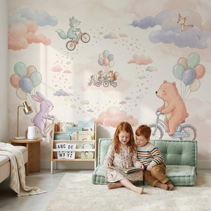 Nursery Wallpaper Pastel Watercolor Removable Wall Decor