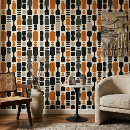 Mid Century Modern Wallpaper Retro Geometric Decorative Mural