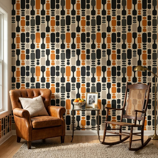 Mid Century Modern Wallpaper Retro Geometric Decorative Mural