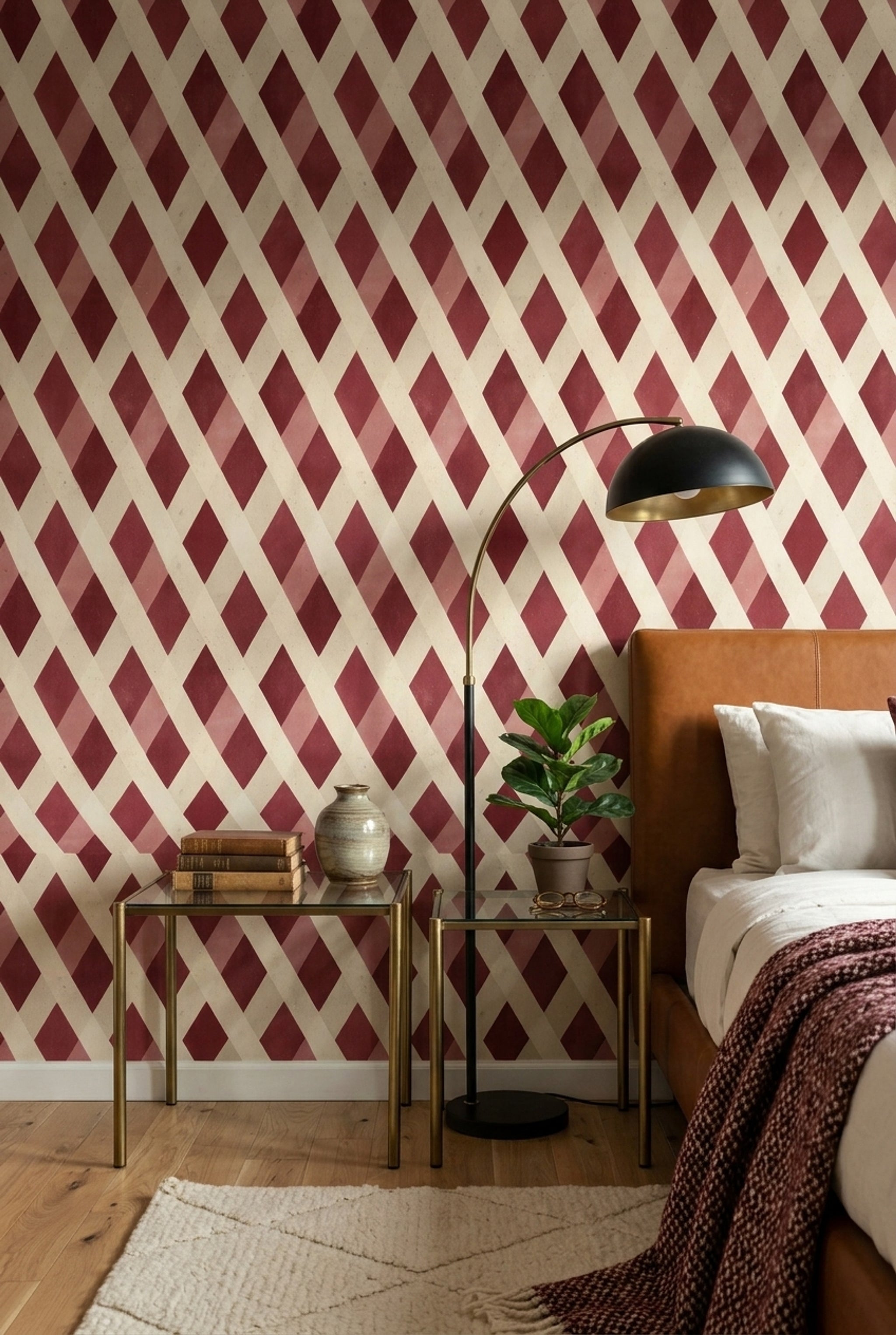 Mid Century Modern Wallpaper Retro Removable Geometric Wall Decor