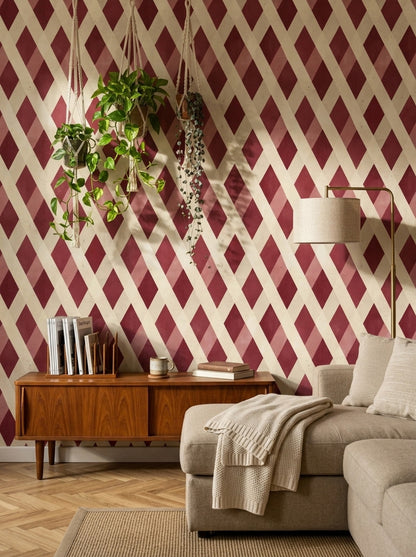 Mid Century Modern Wallpaper Retro Removable Geometric Wall Decor
