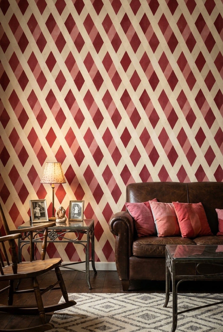 Mid Century Modern Wallpaper Retro Removable Geometric Wall Decor
