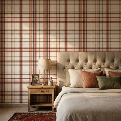 Plaid Wallpaper Tartan Traditional Textile Decorative Mural