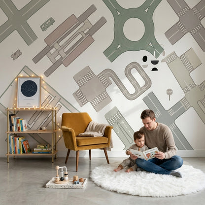 European Map Wallpaper City Streets Road Network Wall Mural