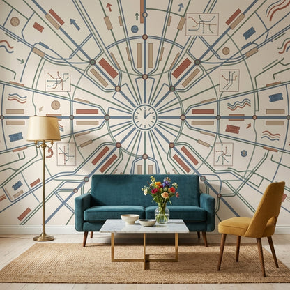 Mid Century Modern Wallpaper Retro Removable Minimalist Wall Decor