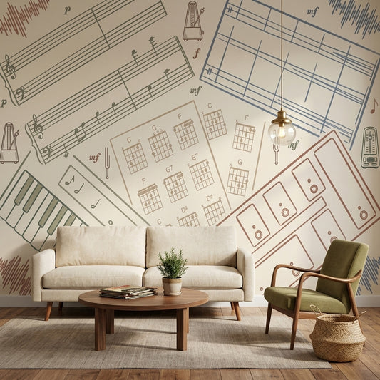Mid Century Modern Wallpaper Retro Vintage Removable Wall Decor