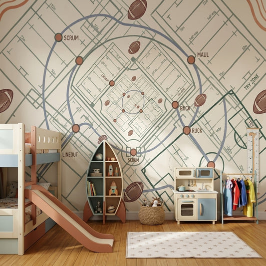 Mid Century Modern Wallpaper Retro Minimalist Wall Mural