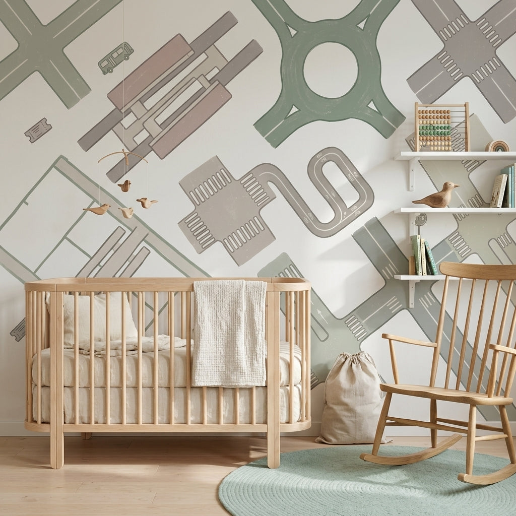 European Map Wallpaper City Streets Road Network Wall Mural