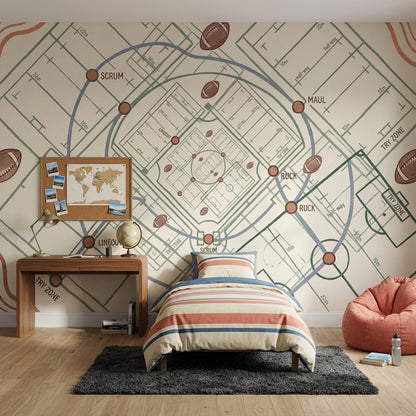 Mid Century Modern Wallpaper Retro Minimalist Wall Mural