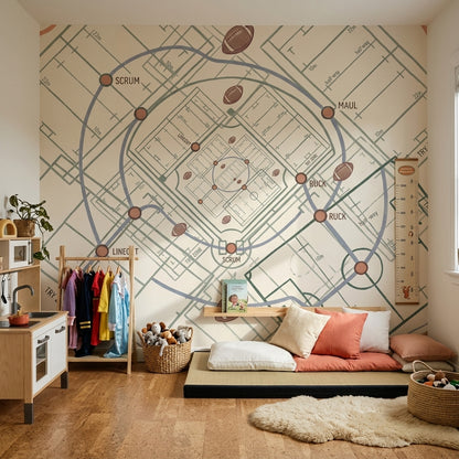 Mid Century Modern Wallpaper Retro Minimalist Wall Mural