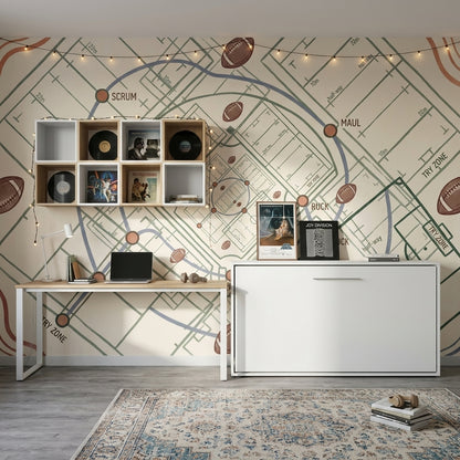 Mid Century Modern Wallpaper Retro Minimalist Wall Mural