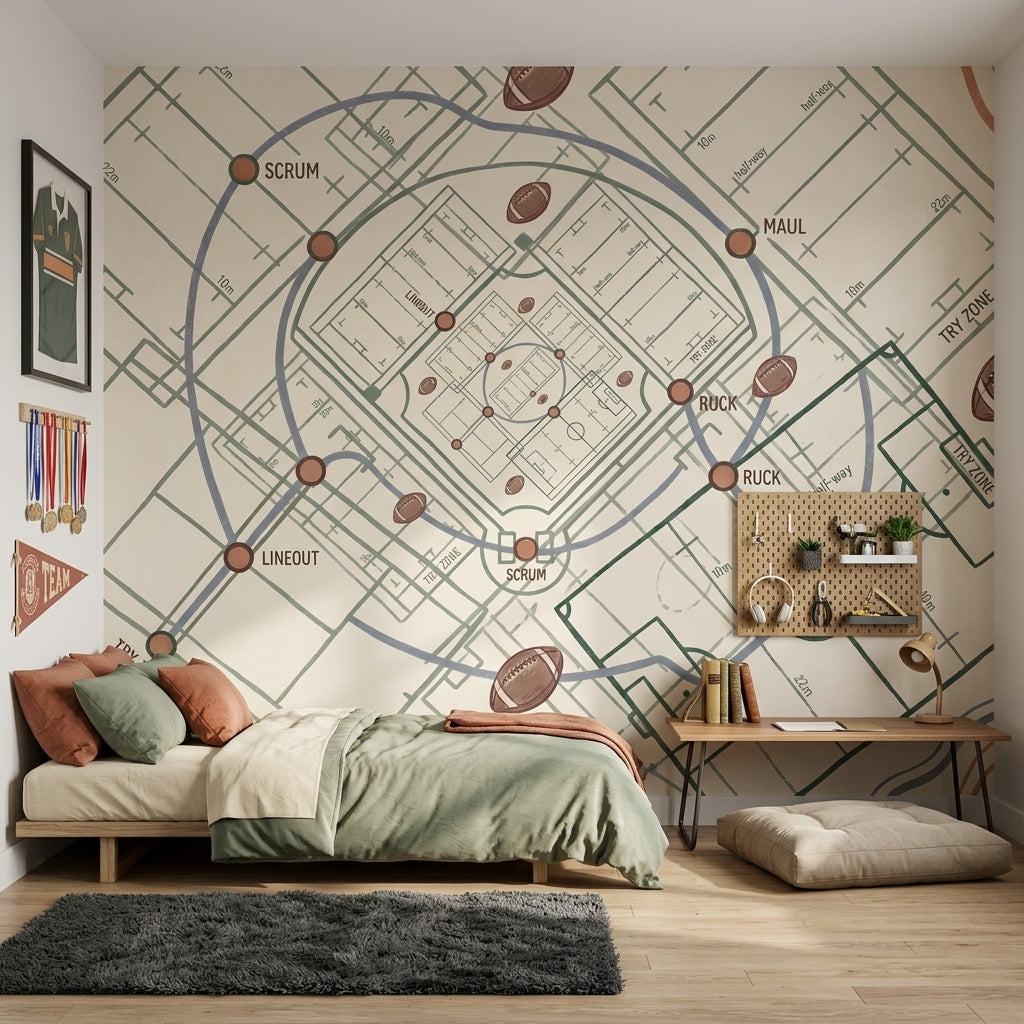 Mid Century Modern Wallpaper Retro Minimalist Wall Mural