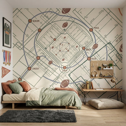 Mid Century Modern Wallpaper Retro Minimalist Wall Mural