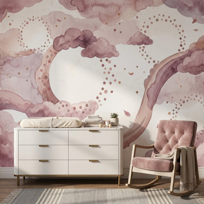 White Background Wallpaper Minimal Watercolor Wall Mural